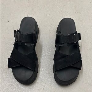 UGG Black Platform Slide Sandals